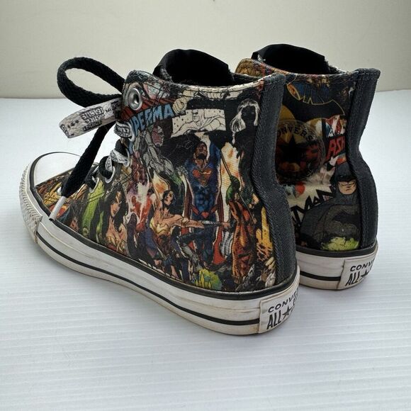 Converse Justice League Superman Sneakers High Top Mens 4 Womens 6 Double Laces - Picture 10 of 16
